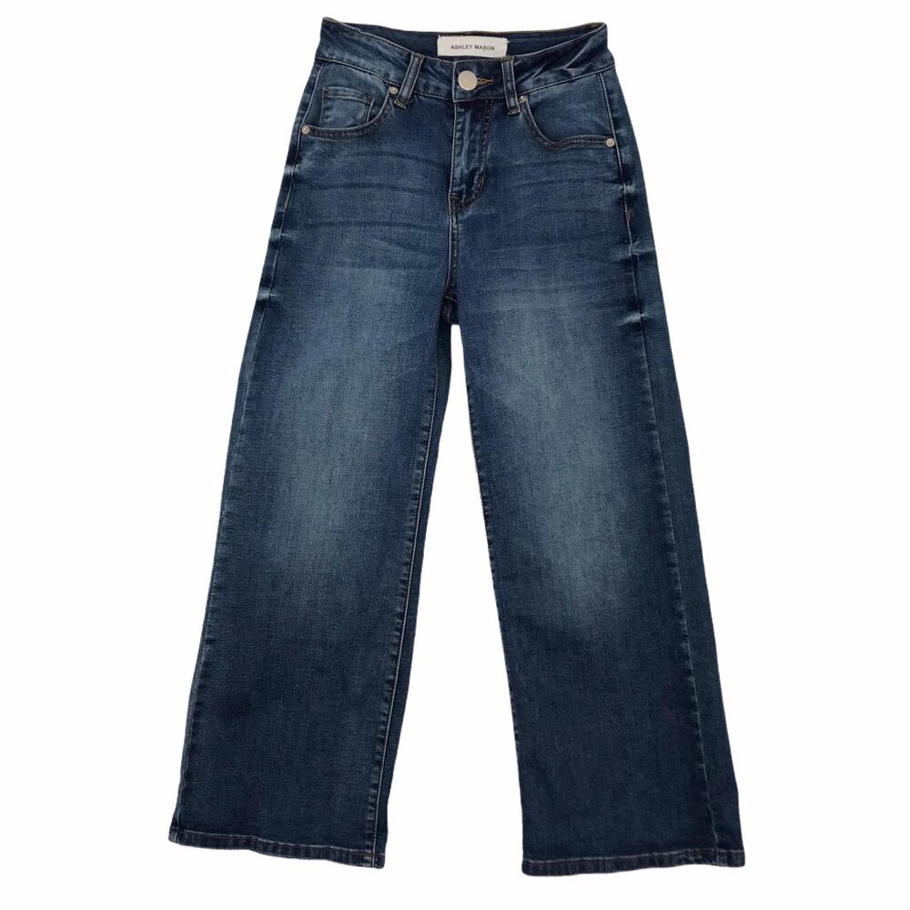 Ashley Mason Womens Distressed Crop Jean Junior Size 0